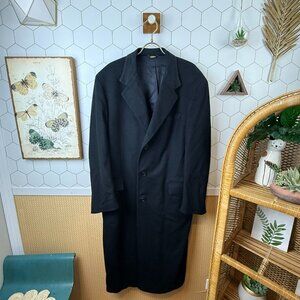 Bloomingdale's Men's 100% Cashmere Black Cashmere Overcoat – Size - 42